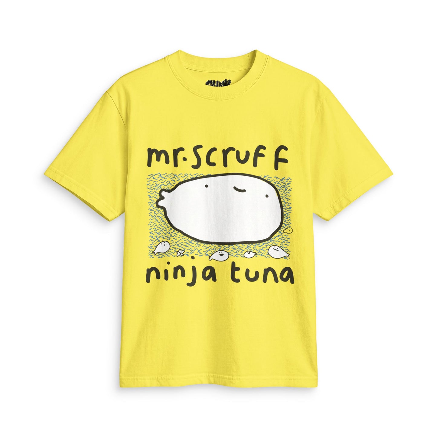 Mr. Scruffs Ninja Tuna Fish T-Shirt — Goofy Retro Album Art Tee