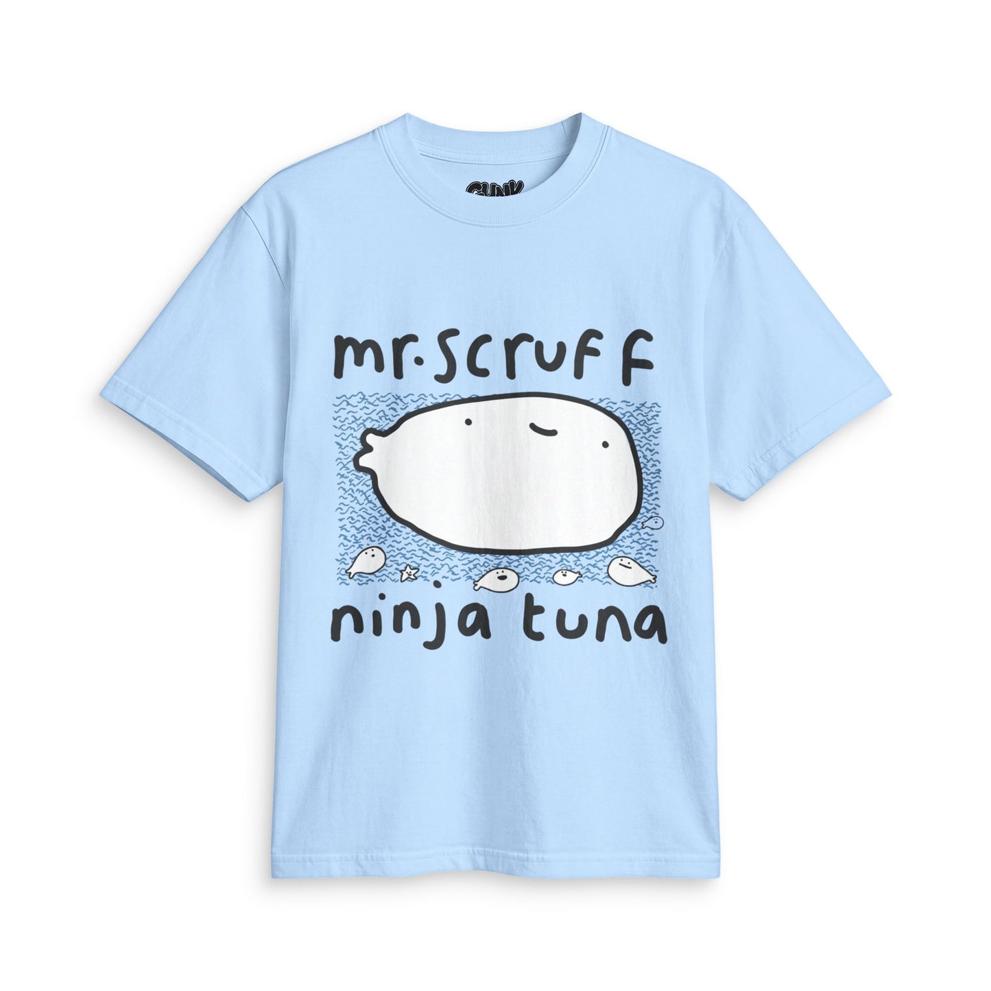 Mr. Scruffs Ninja Tuna Fish T-Shirt — Goofy Retro Album Art Tee