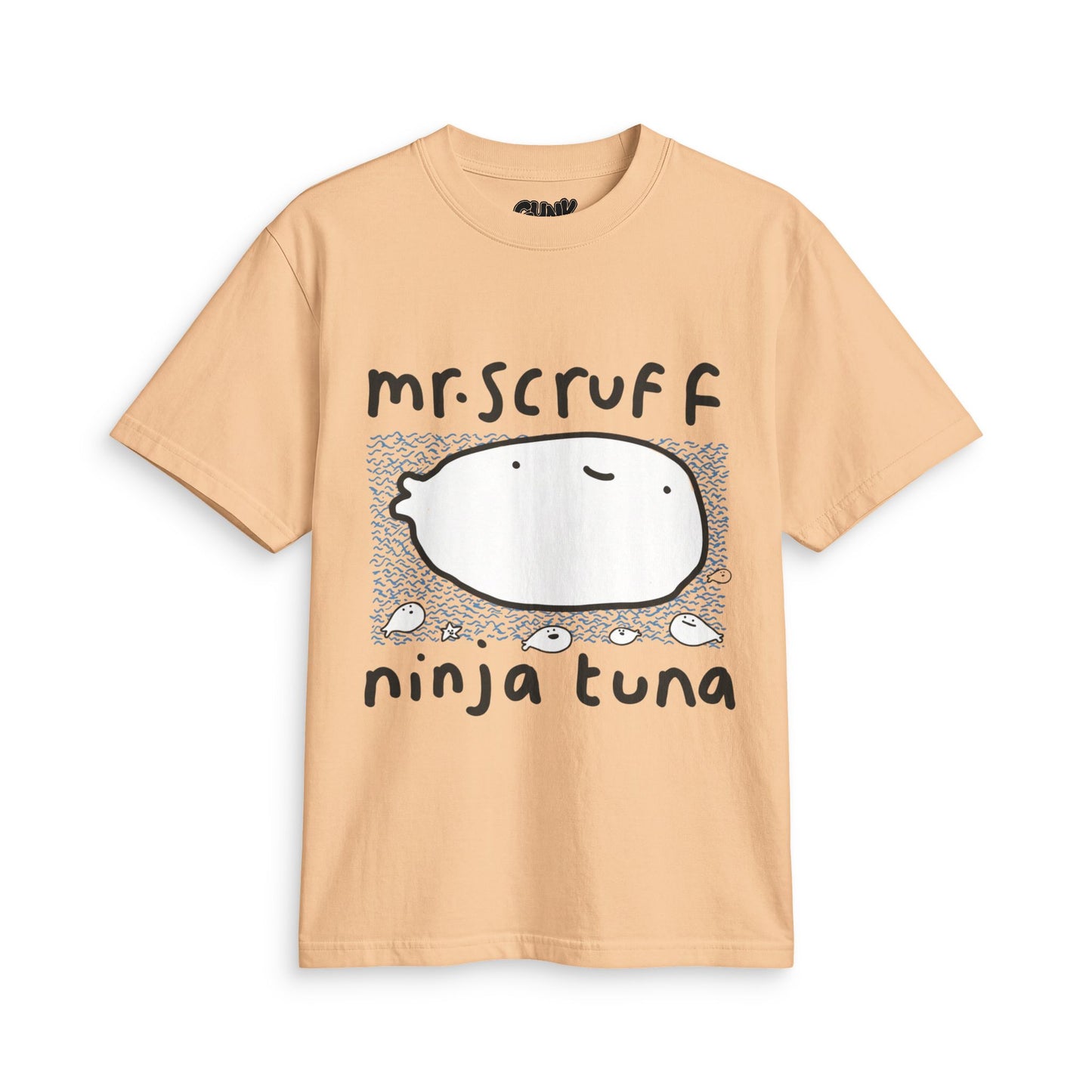 Mr. Scruffs Ninja Tuna Fish T-Shirt — Goofy Retro Album Art Tee