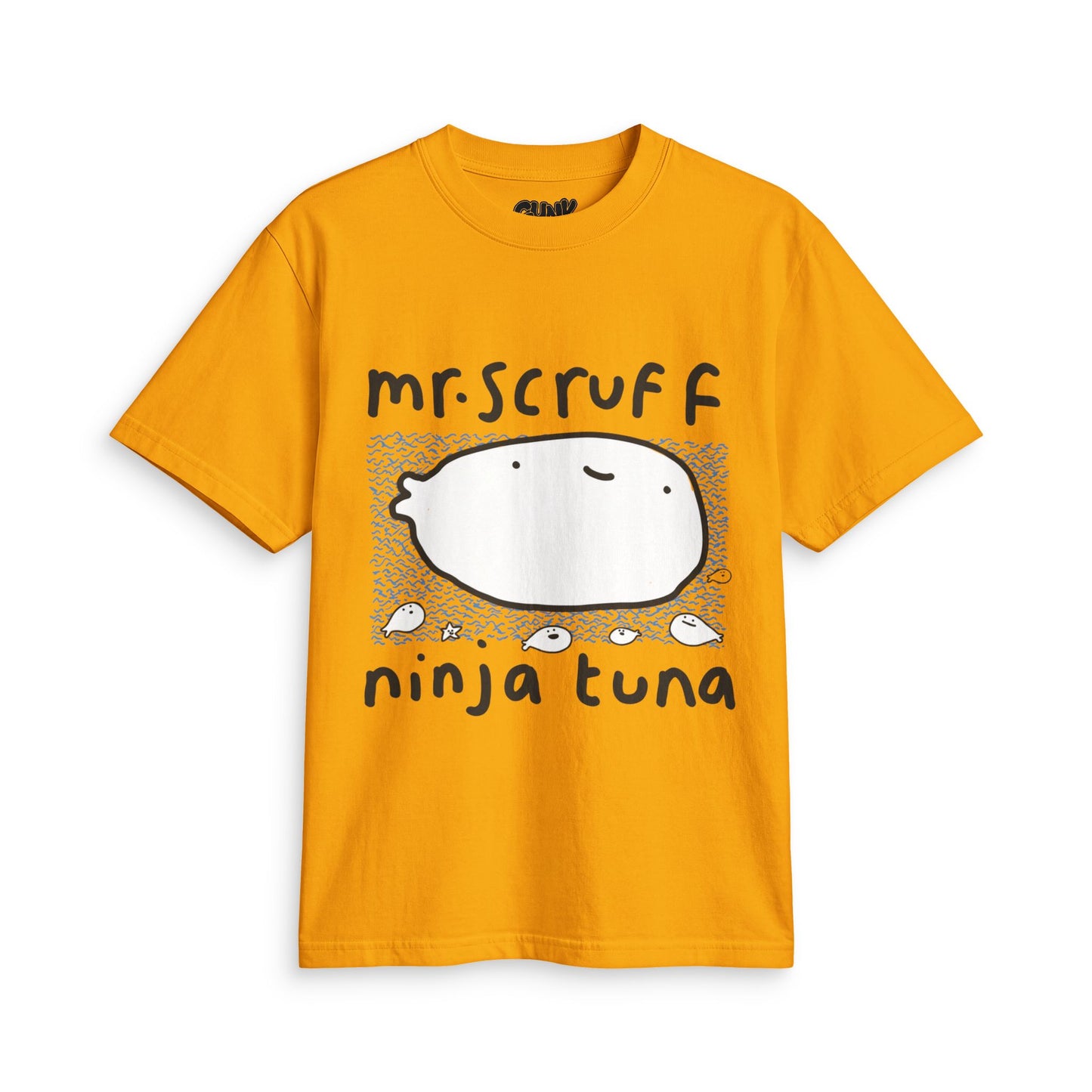 Mr. Scruffs Ninja Tuna Fish T-Shirt — Goofy Retro Album Art Tee