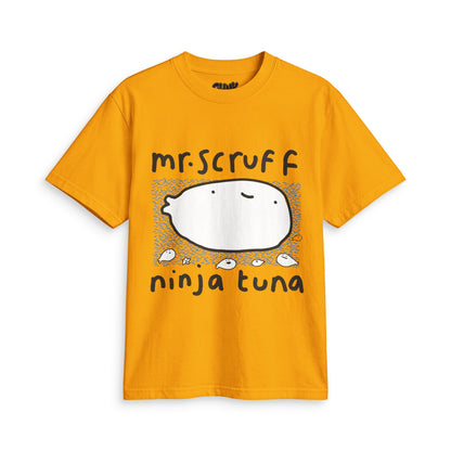 Mr. Scruffs Ninja Tuna Fish T-Shirt — Goofy Retro Album Art Tee