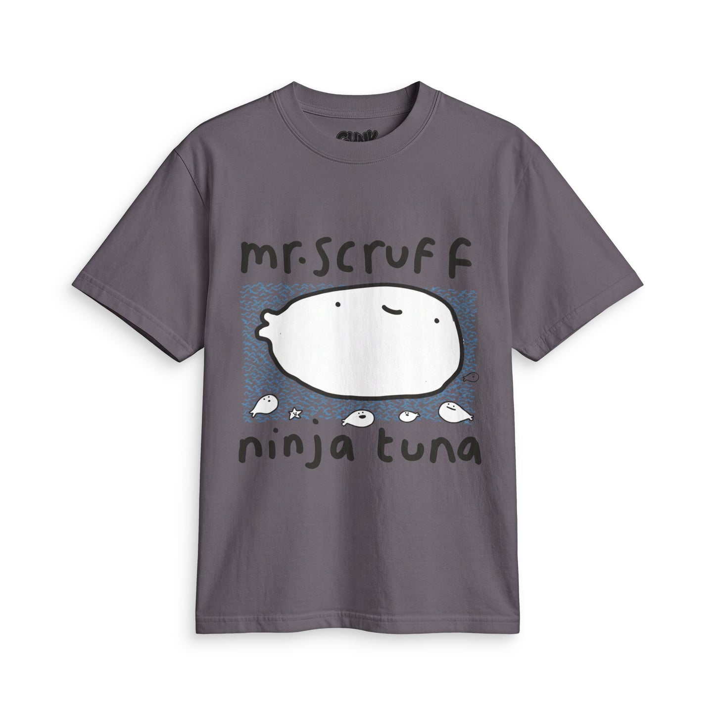 Mr. Scruffs Ninja Tuna Fish T-Shirt — Goofy Retro Album Art Tee