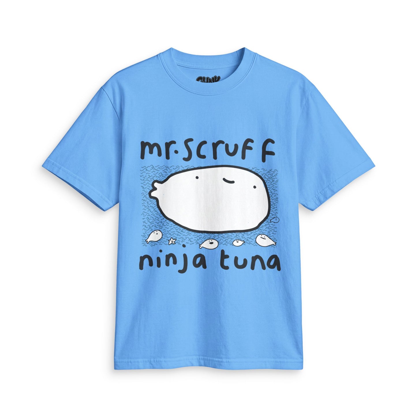 Mr. Scruffs Ninja Tuna Fish T-Shirt — Goofy Retro Album Art Tee
