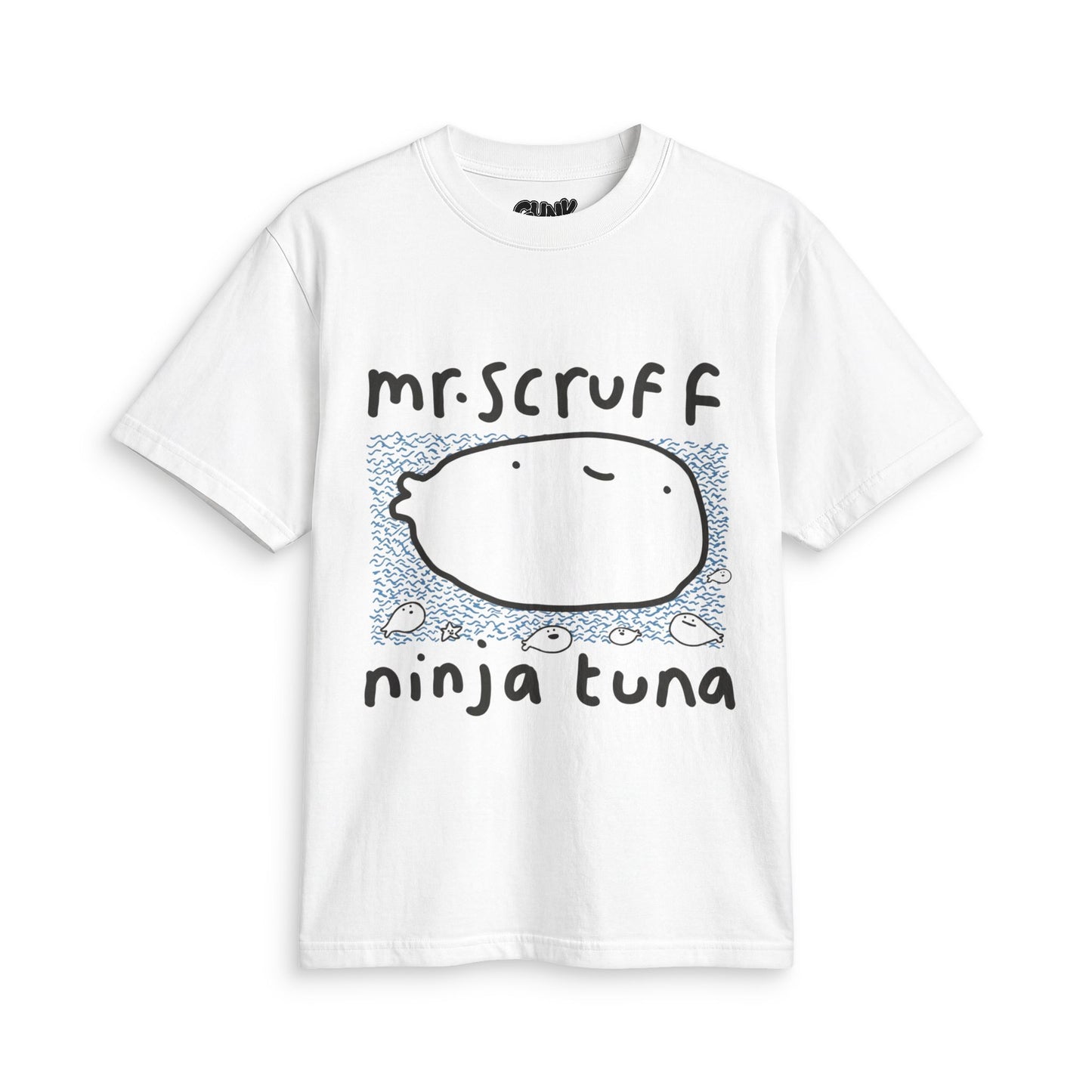 Mr. Scruffs Ninja Tuna Fish T-Shirt — Goofy Retro Album Art Tee