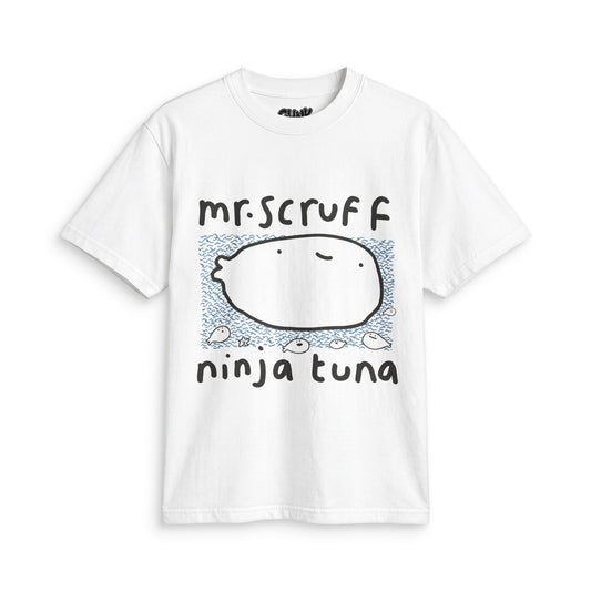 Mr. Scruffs Ninja Tuna Fish T-Shirt — Goofy Retro Album Art Tee